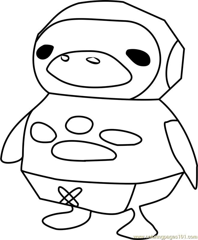 Nobuo Animal Crossing Coloring Page for Kids - Free Animal Crossing ...