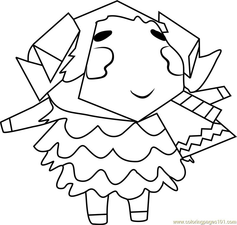 Stella Animal Crossing Coloring Page for Kids - Free Animal Crossing ...