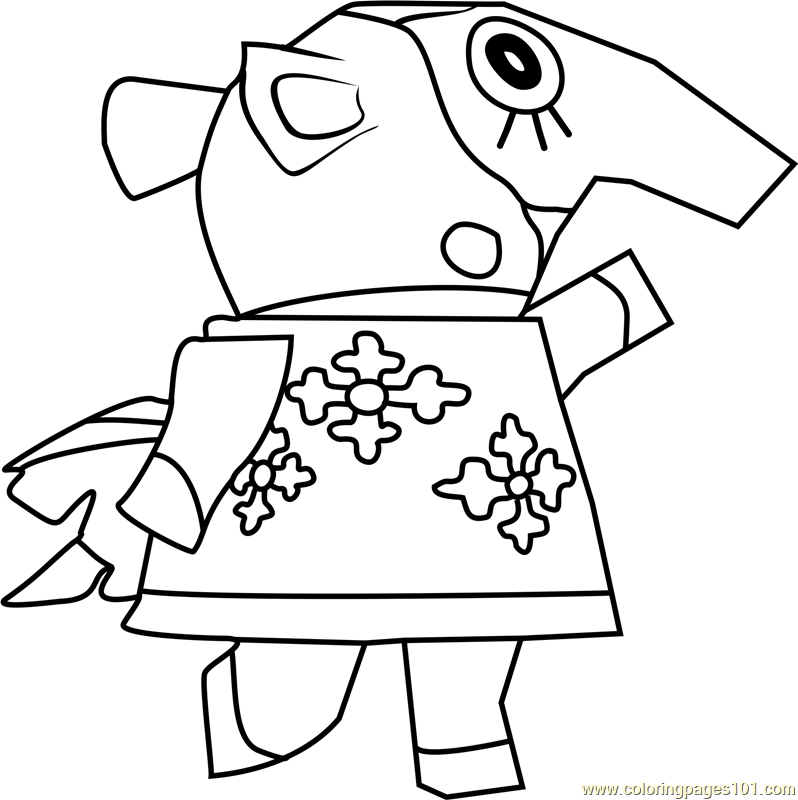 Zoe Animal Crossing Coloring Page for Kids - Free Animal Crossing ...