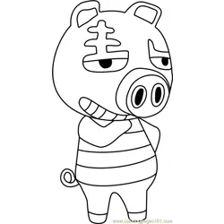 Rasher Animal Crossing Coloring Page for Kids - Free Animal Crossing ...
