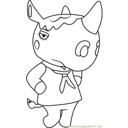 Renée Animal Crossing Coloring Page for Kids - Free Animal Crossing ...