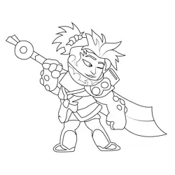 Jaeyun1 Best Legends Brawlhalla Free Coloring Page for Kids