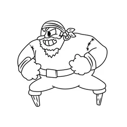 Captain Brineybeard Cuphead Free Coloring Page for Kids