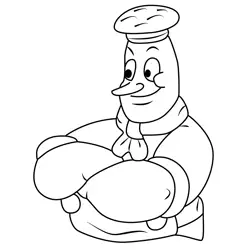 Chef Saltbaker Cuphead Free Coloring Page for Kids