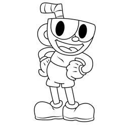 Cuphead Cuphead Coloring Page for Kids - Free Cuphead Printable ...