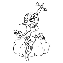 Hilda Berg Cuphead Free Coloring Page for Kids