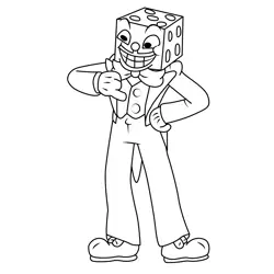 King Dice Cuphead Coloring Page