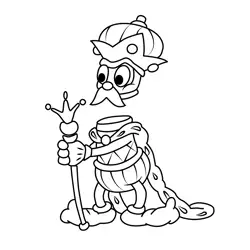 King of Games Cuphead Free Coloring Page for Kids