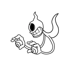 Phantom Express Cuphead Coloring Page