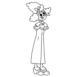 Sally Stageplay Cuphead Coloring Page