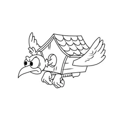 Wally Warbles Cuphead Free Coloring Page for Kids