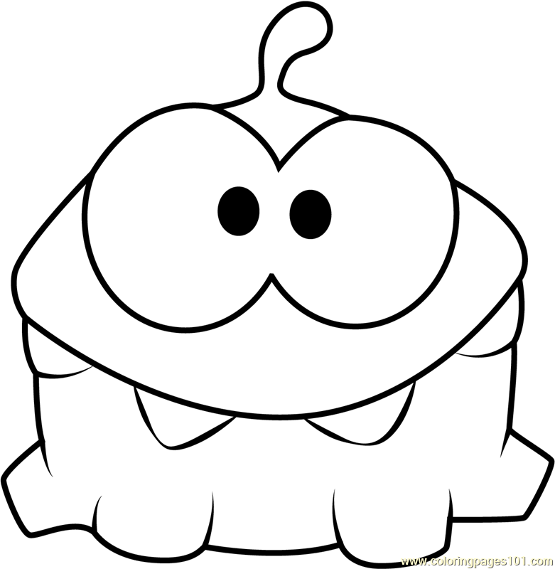Om Nom Coloring Page For Kids Free Cut The Rope Printable Coloring Pages Online For Kids Coloringpages101 Com Coloring Pages For Kids