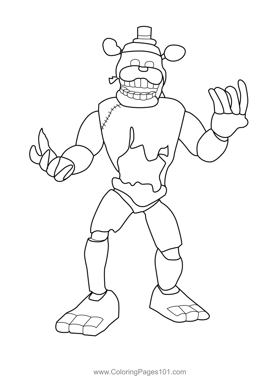 Fnaf Coloring Pages Withered