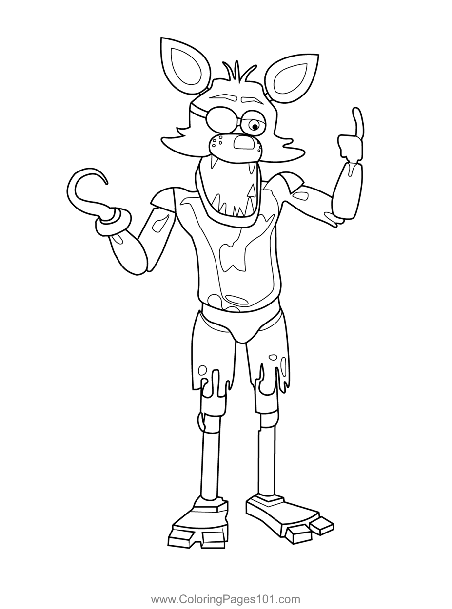 Fnaf Toy Foxy Coloring Page E95