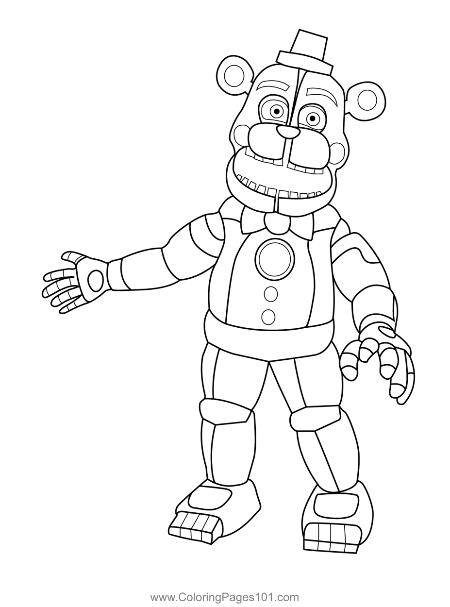 Funtime Freddy FNAF Coloring Page for Kids - Free Five Nights at Freddy ...