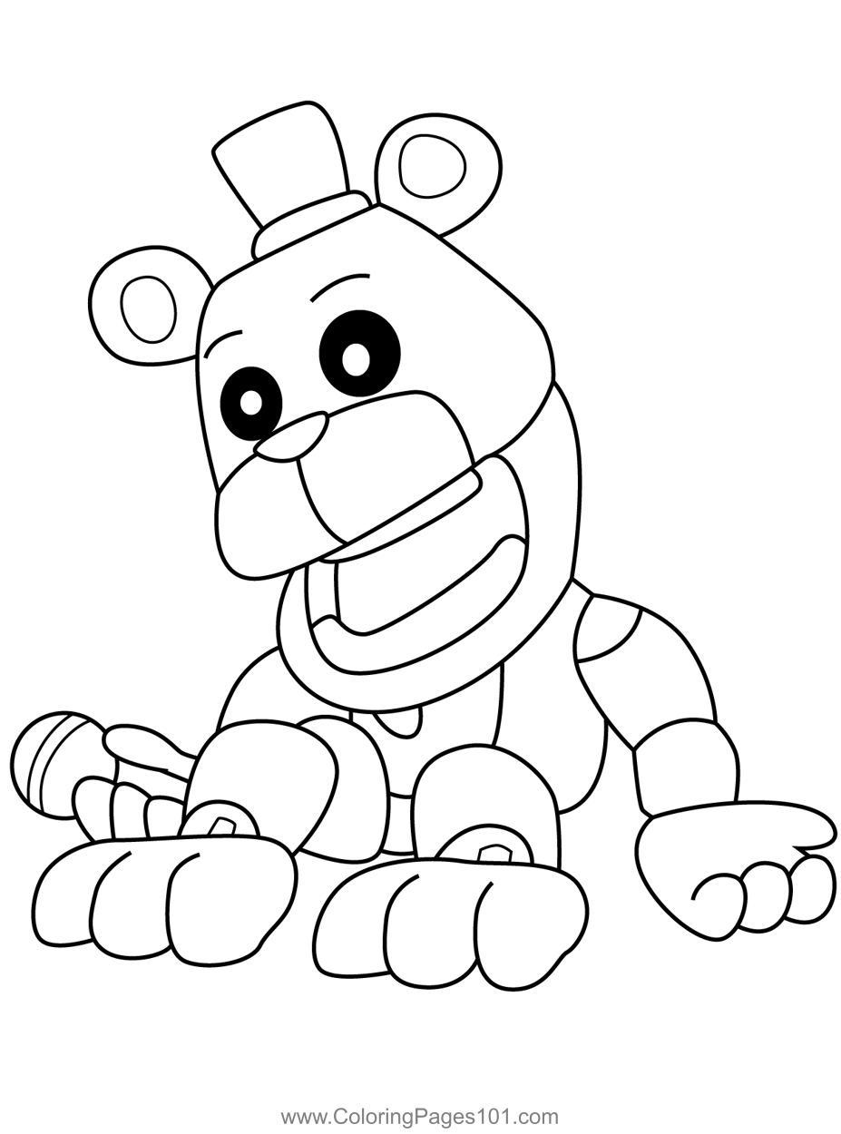 Golden Freddy FNAF Coloring Page for Kids - Free Five Nights at Freddy ...