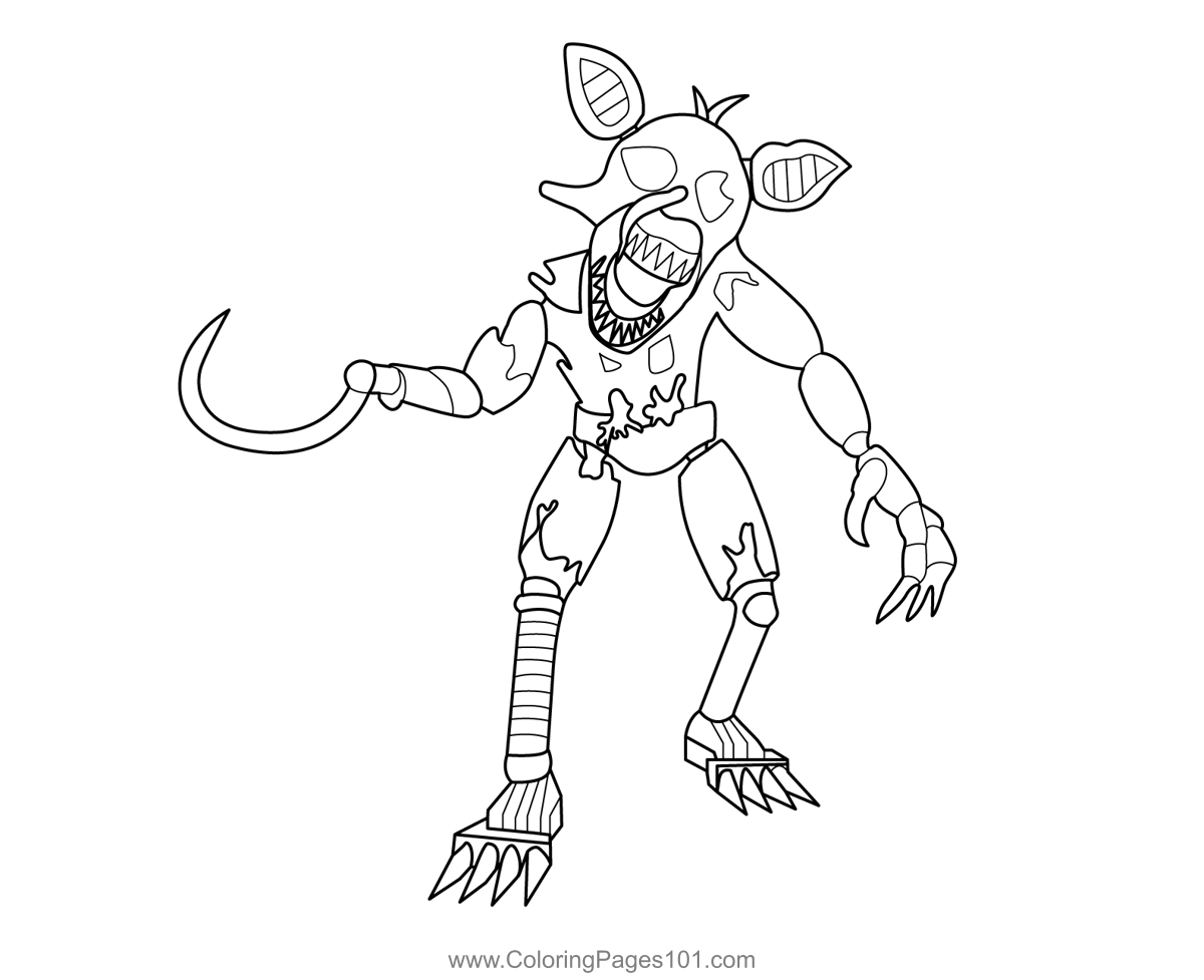 Withered Chica FNAF Coloring Page