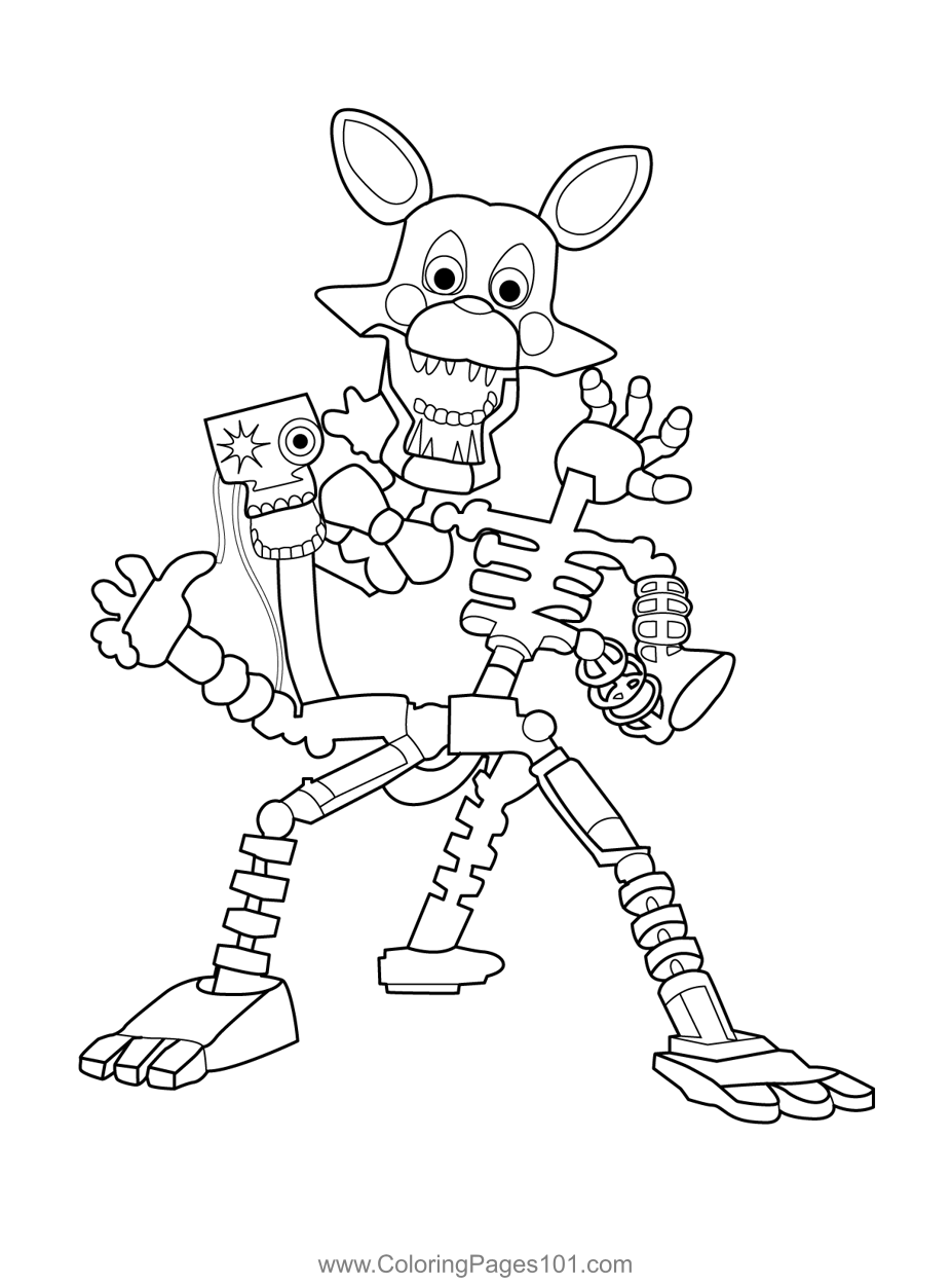 Mangle FNAF Coloring Page for Kids - Free Five Nights at Freddy's