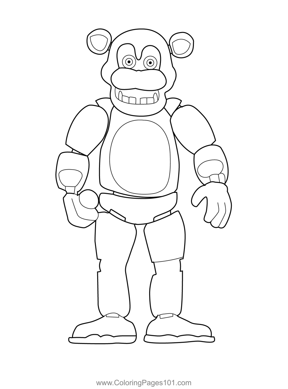 Phantom Freddy FNAF Coloring Page for Kids - Free Five Nights at Freddy