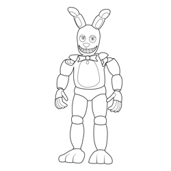 Spring Bonnie FNAF Coloring Page for Kids - Free Five Nights at Freddy