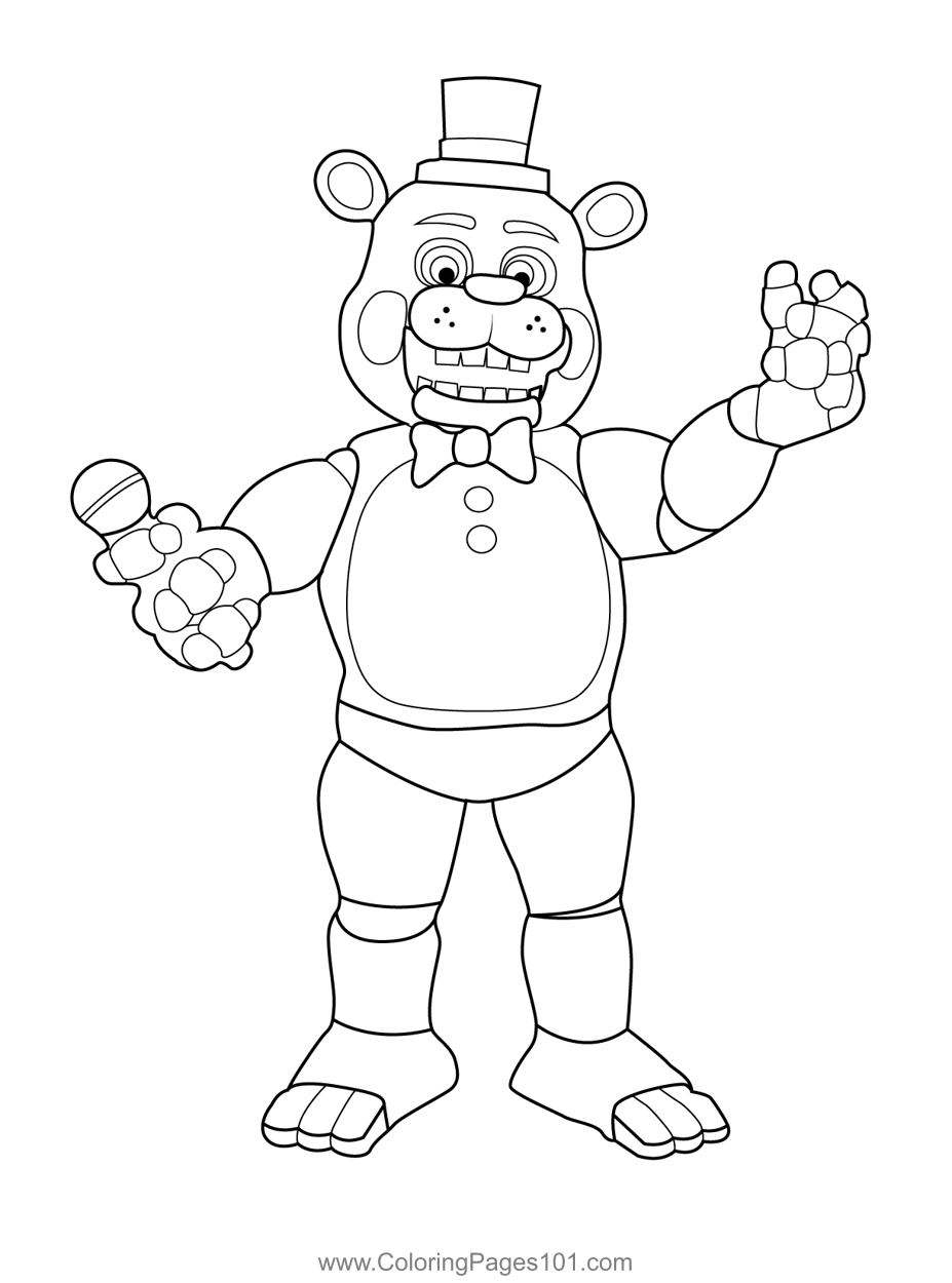 Toy Freddy FNAF Coloring Page for Kids - Free Five Nights at Freddy's