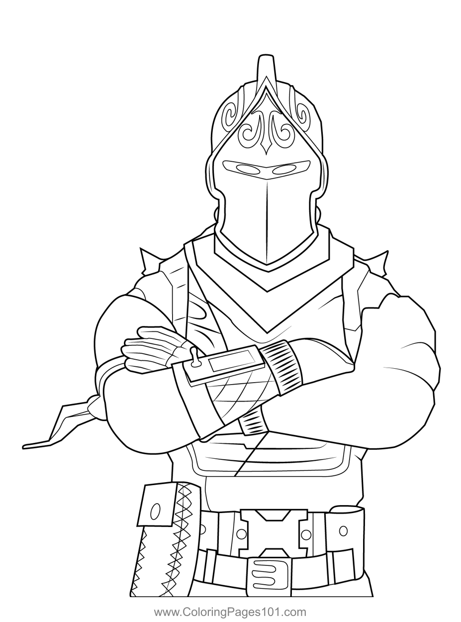 Black Knight Fortnite Coloring Page for Kids - Free Fortnite Printable ...