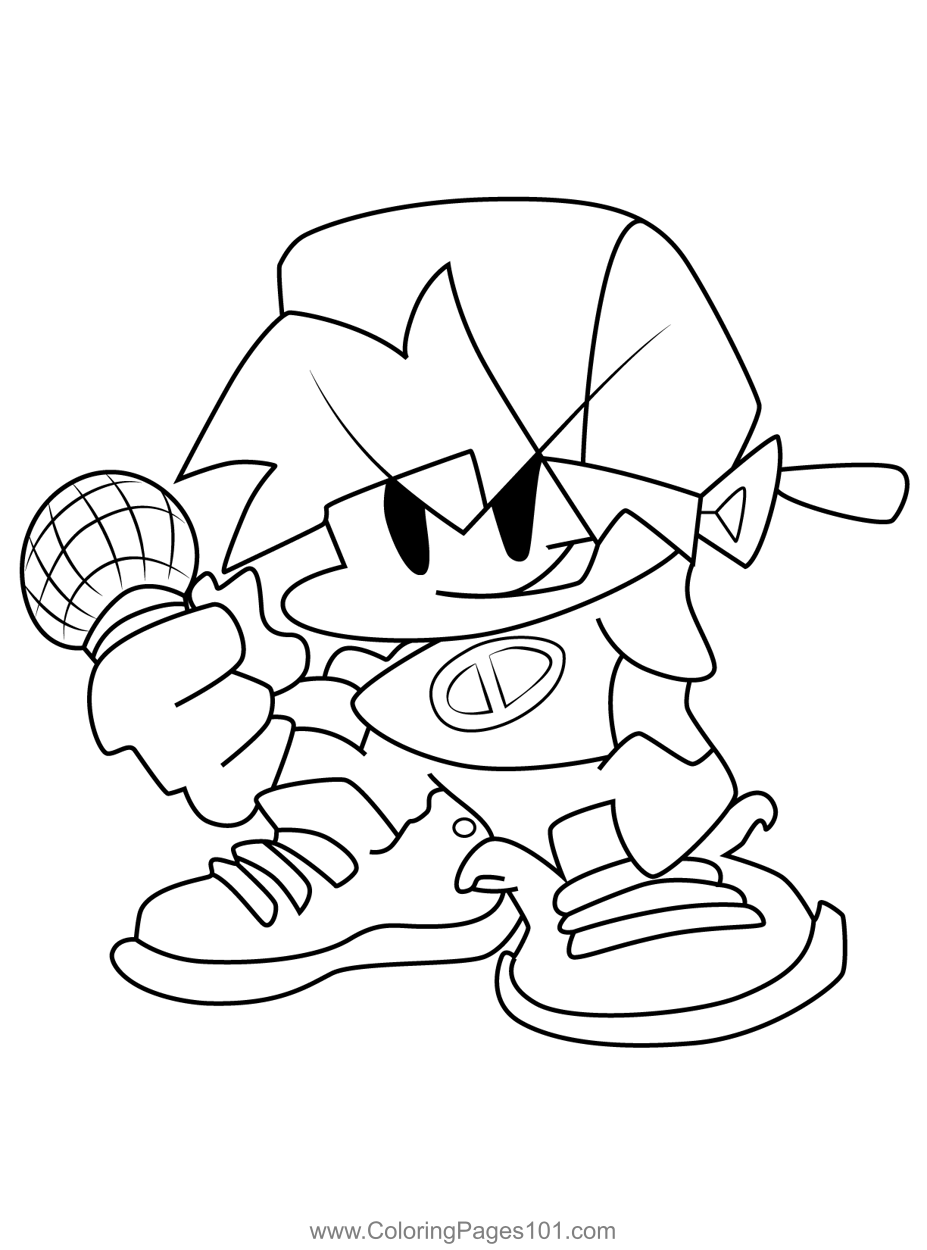 Coloring Pages Sonic FNF - Printable