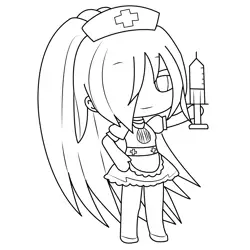 Nurse Luck Gacha Life Coloring Page