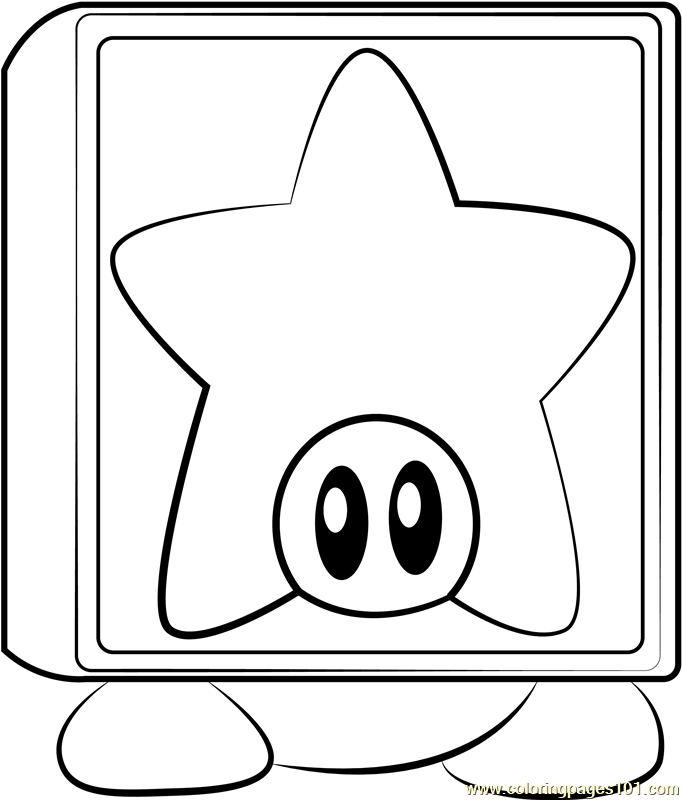 Star Block Waddle Dee Coloring Page for Kids - Free Kirby Printable  Coloring Pages Online for Kids  | Coloring Pages for  Kids