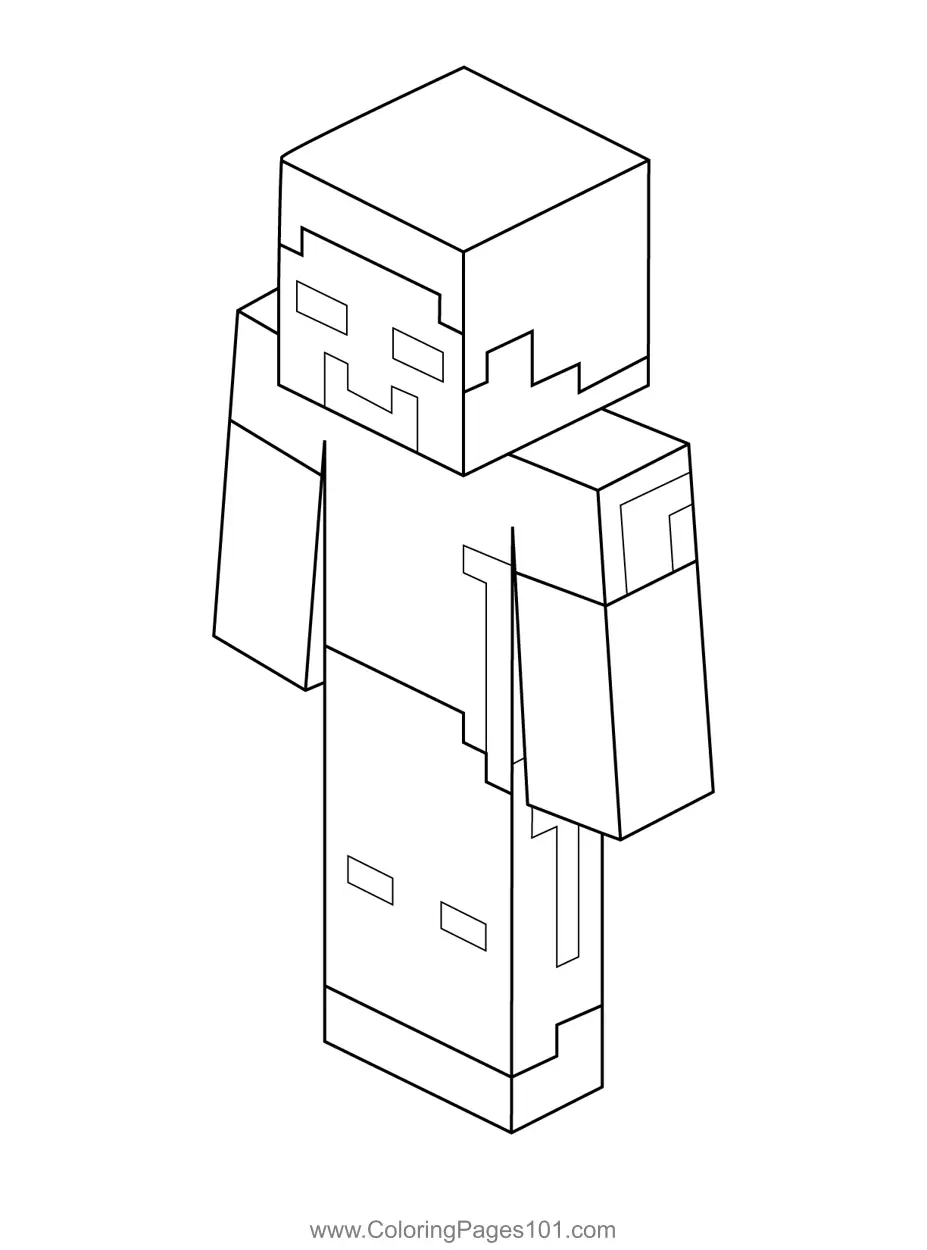 Herobrine Minecraft Coloring Page for Kids - Free Minecraft Printable ...