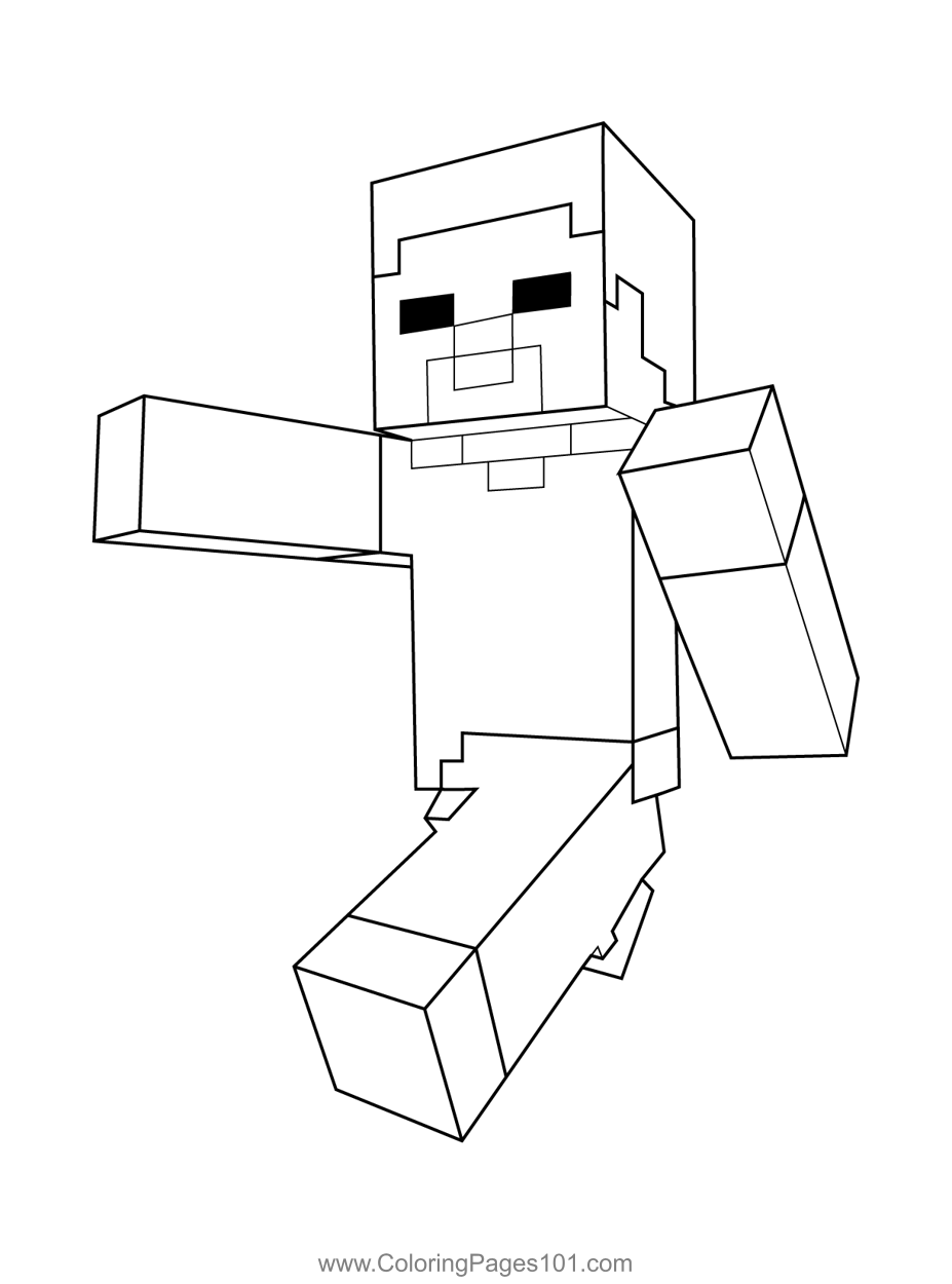 minecraft steve coloring pages getcoloringpages com steve coloring