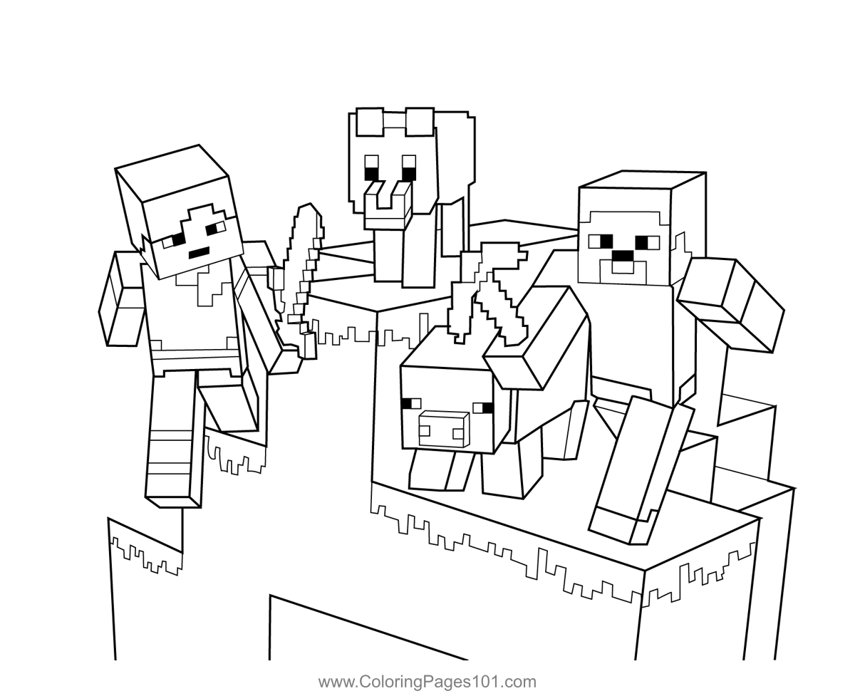 The Guardian Minecraft Coloring Page for Kids Free Minecraft