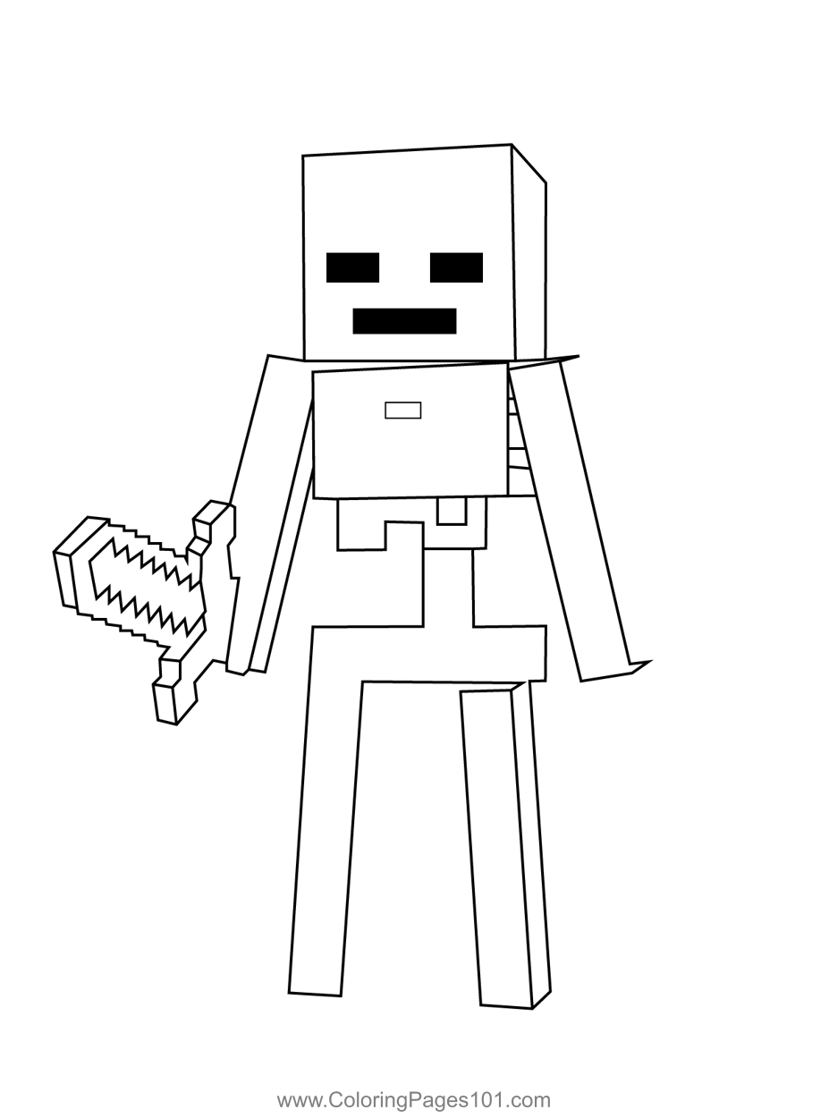 wither skeleton minecraft coloring page for kids free minecraft printable coloring pages online for kids coloringpages101 com coloring pages for kids