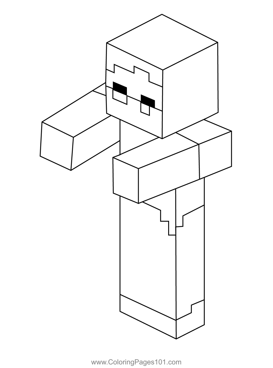 Minecraft Mutant Zombie Coloring Pages