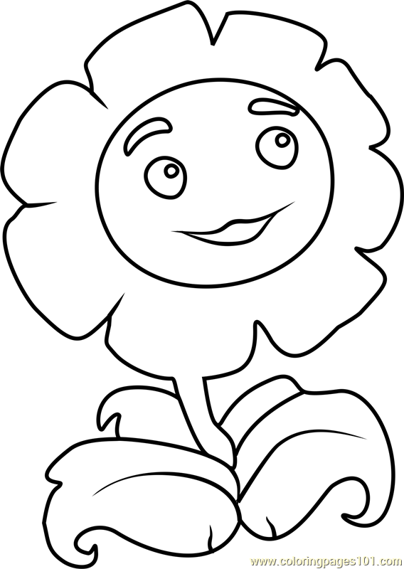Download Giant Marigold Coloring Page for Kids - Free Plants vs ...