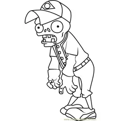 Baseball Zombie Coloring Page for Kids - Free Plants vs. Zombies ...
