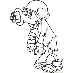 Gatling Pea Zombie Coloring Page for Kids - Free Plants vs. Zombies ...