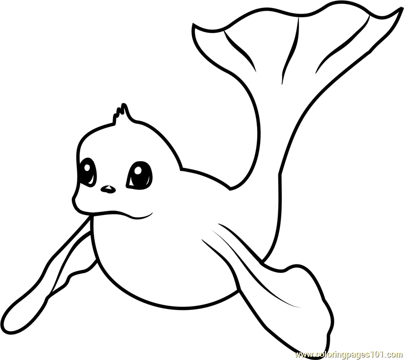 Dewgong Pokemon GO Coloring Page for Kids - Free Pokemon GO Printable ...