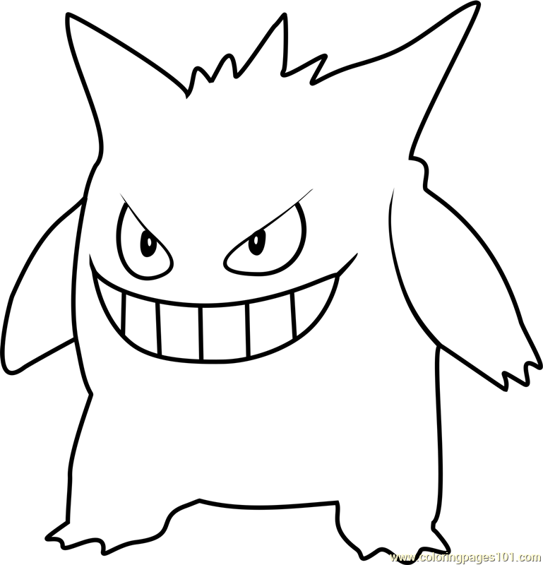 Gengar Pokemon Coloring Pages Sketch Coloring Page