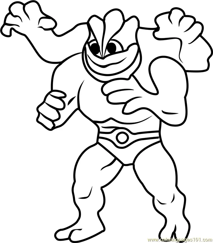 Machamp Pokemon GO Coloring Page for Kids - Free Pokemon GO Printable ...