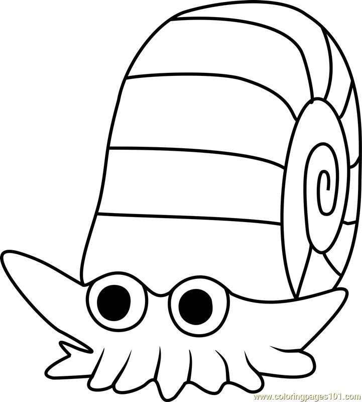 Omanyte Pokemon GO Coloring Page for Kids - Free Pokemon GO Printable ...