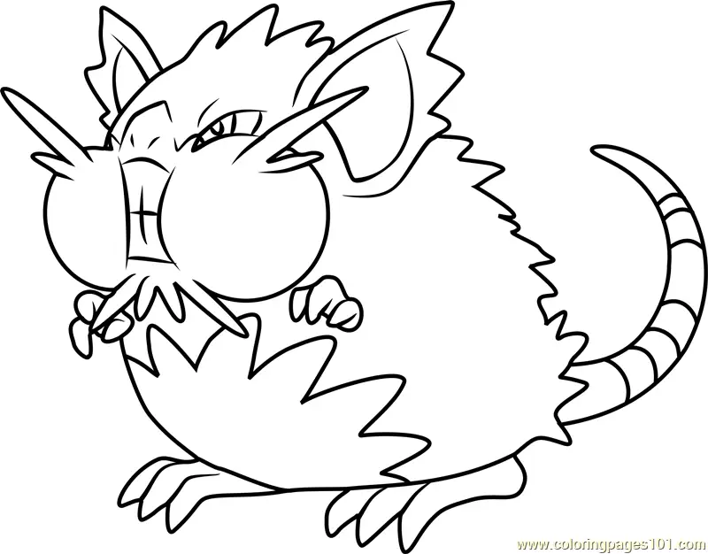 10 Fun Pokémon Coloring Pages of Raticate for Kids