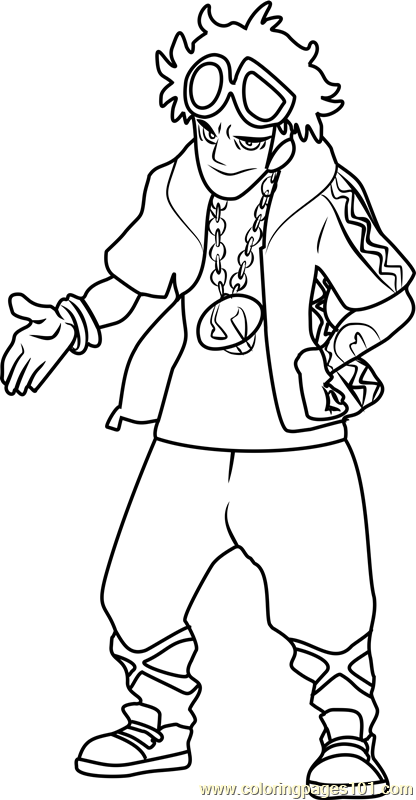 Guzma Pokemon Sun and Moon Coloring Page for Kids - Free Pokemon Sun ...