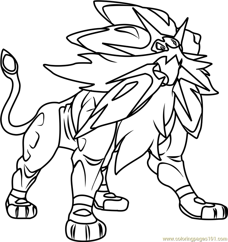Solgaleo Pokemon Sun And Moon Coloring Page For Kids Free Pokemon Sun And Moon Printable Coloring Pages Online For Kids Coloringpages101 Com Coloring Pages For Kids