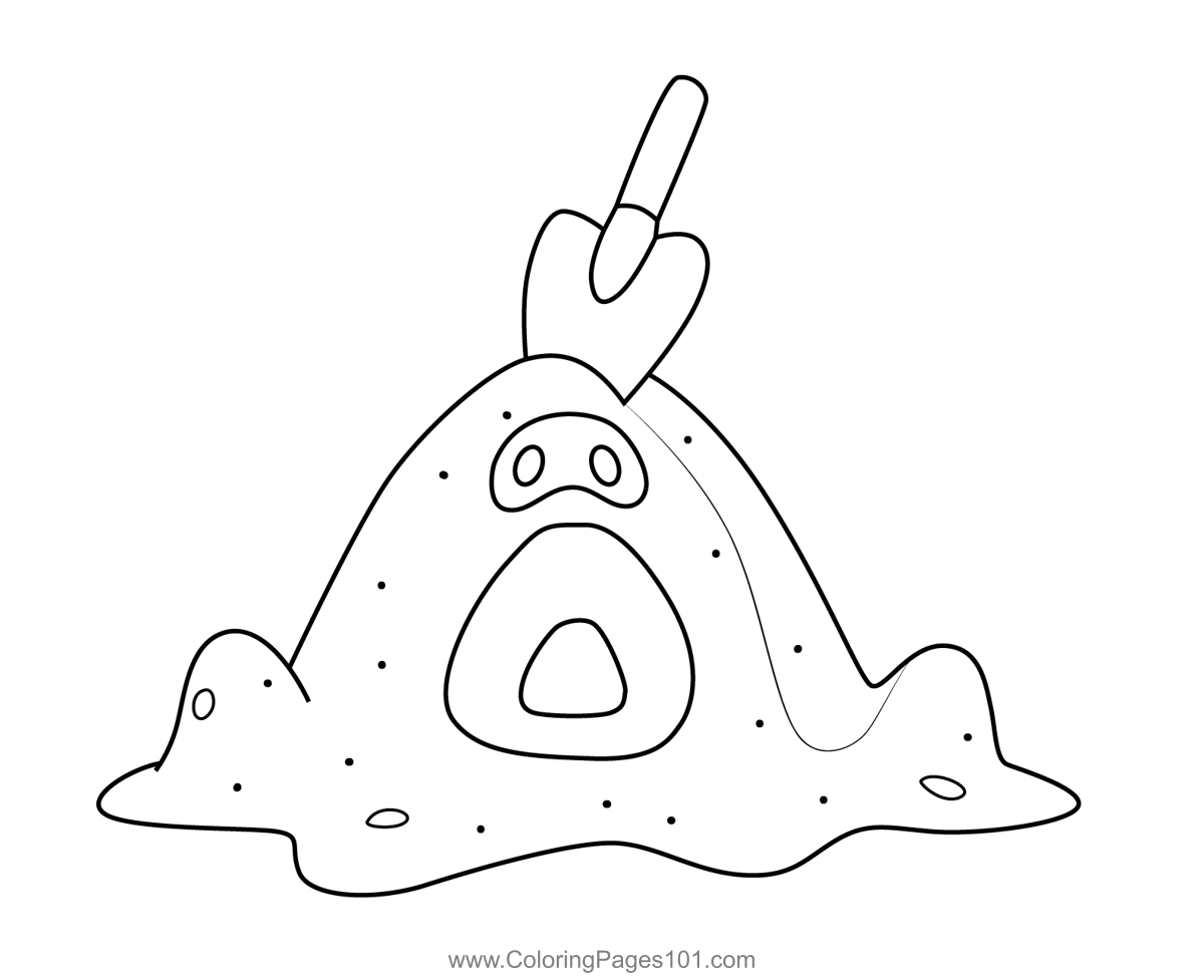 printable sandygast coloring pages pokemon