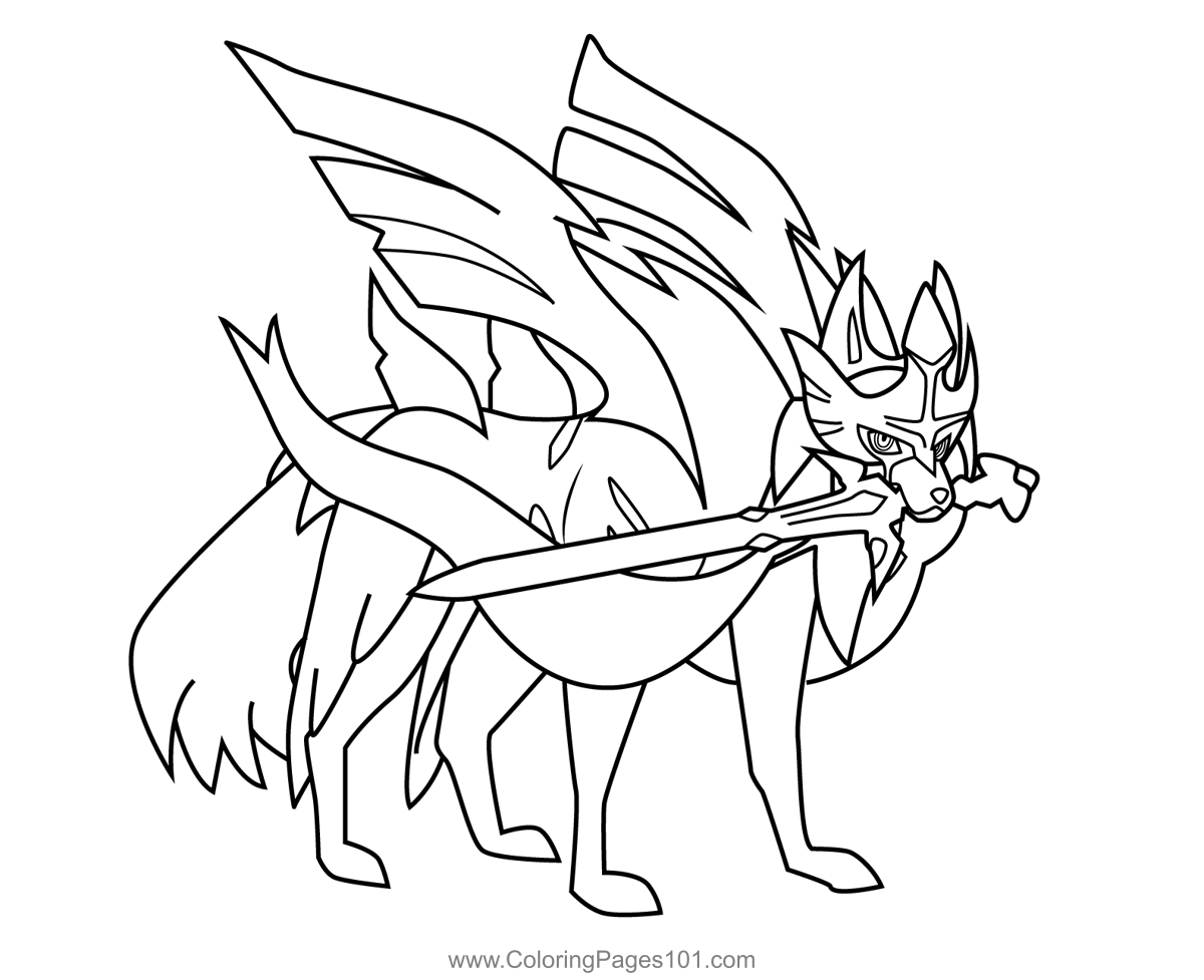 Zacian coloring pages