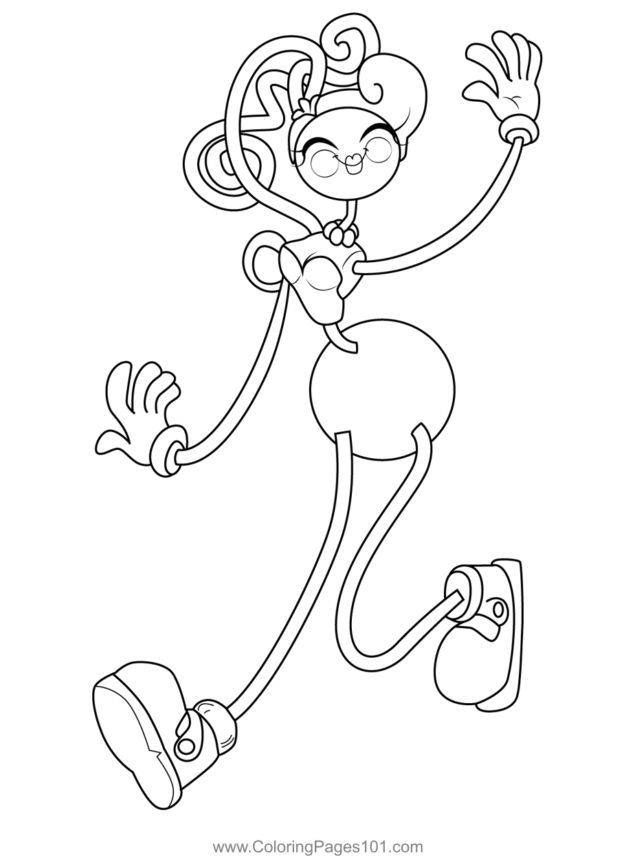 Mommy Long Legs Standing Poppy Playtime Coloring Page