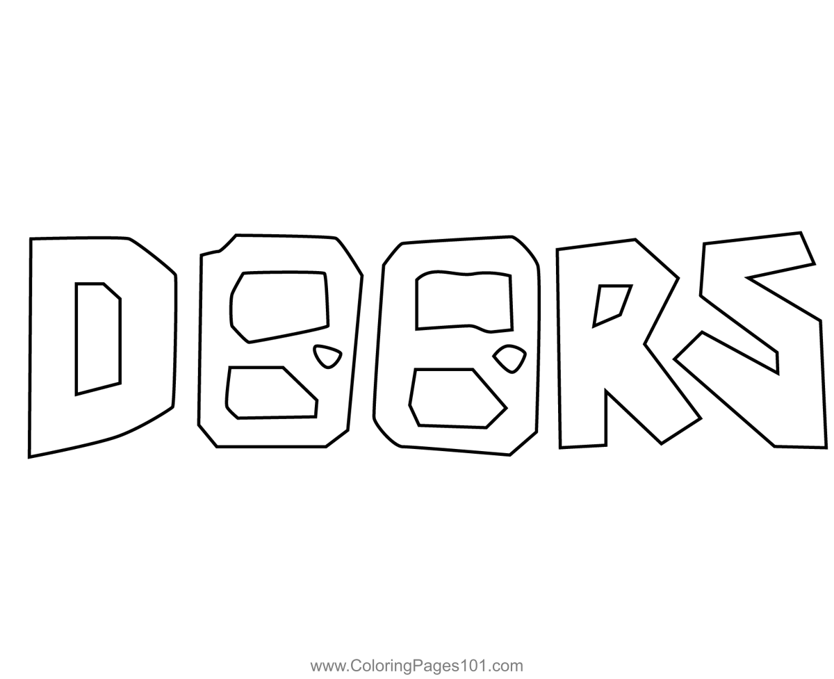 Doors Logo Doors Roblox Coloring Page for Kids - Free Roblox Doors