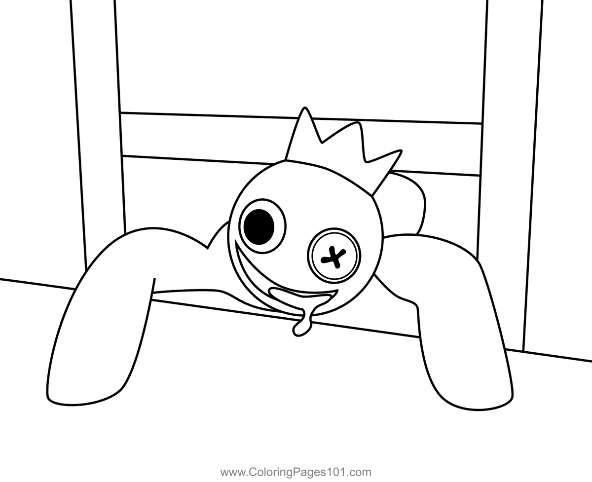Green Angry Rainbow Friends Roblox Coloring Page for Kids - Free