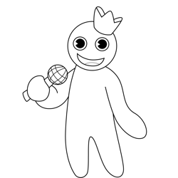 Green Standing Rainbow Friends Roblox Coloring Page for Kids